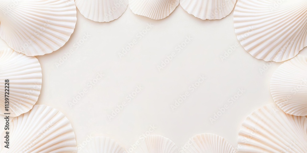 Aufkleber seashell border creating a clean, contrasting space for design or text presentation