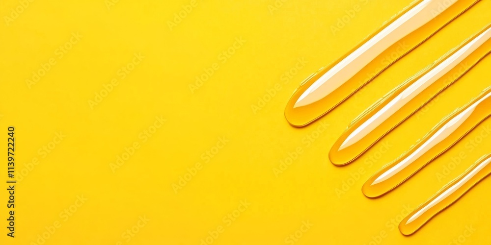 Aufkleber banner showcasing honey sticks against a vibrant yellow backdrop with ample empty space for customiz