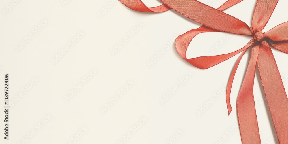 Poster Elegant banner featuring satin bows and ample empty space for customization in a clean design