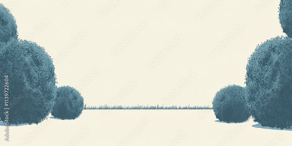 Poster contrast banner design featuring moss balls and empty space for messaging