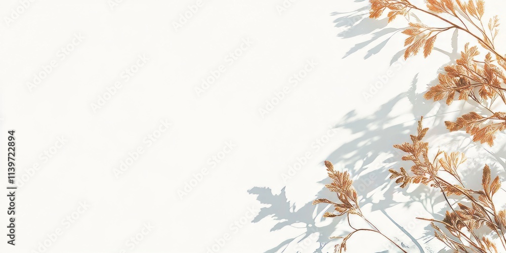 Poster elegant banner design featuring dried seaweed and clean shadows on a contrasting background