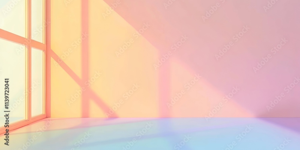 Poster contrast banner with empty space and acrylic blocks casting clean shadows