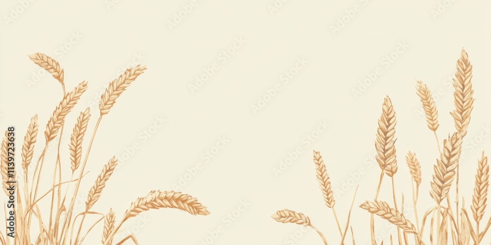 Aufkleber stylish banner featuring wheat sheaves with contrasting empty space for text