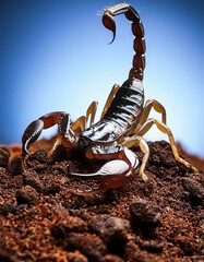 Macro Shot of a Scorpion on Soil