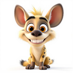 Obraz premium 3D Hyena close-up stock image, isolated on a white background