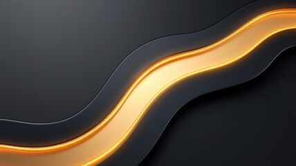 Obraz premium Glowing abstract design featuring gold and dimmed shades.