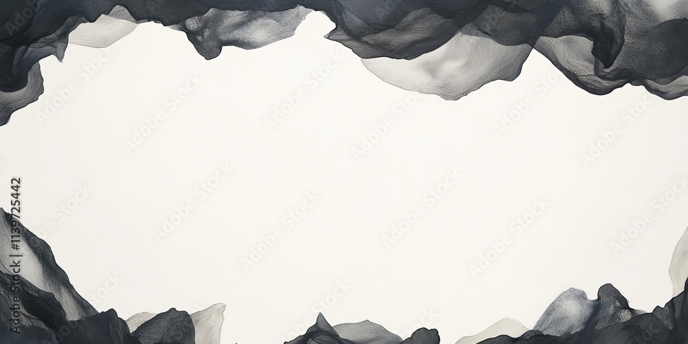 Poster banner showcasing contrast with empty space surrounded by dried seaweed highlighting natural texture