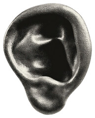Fototapeta premium PNG An isolated black and white ear illustration background