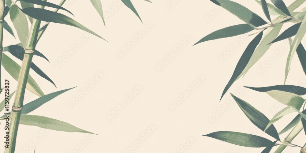 Aufkleber bamboo flutes frame a spacious banner inviting creativity and expression in artistic design