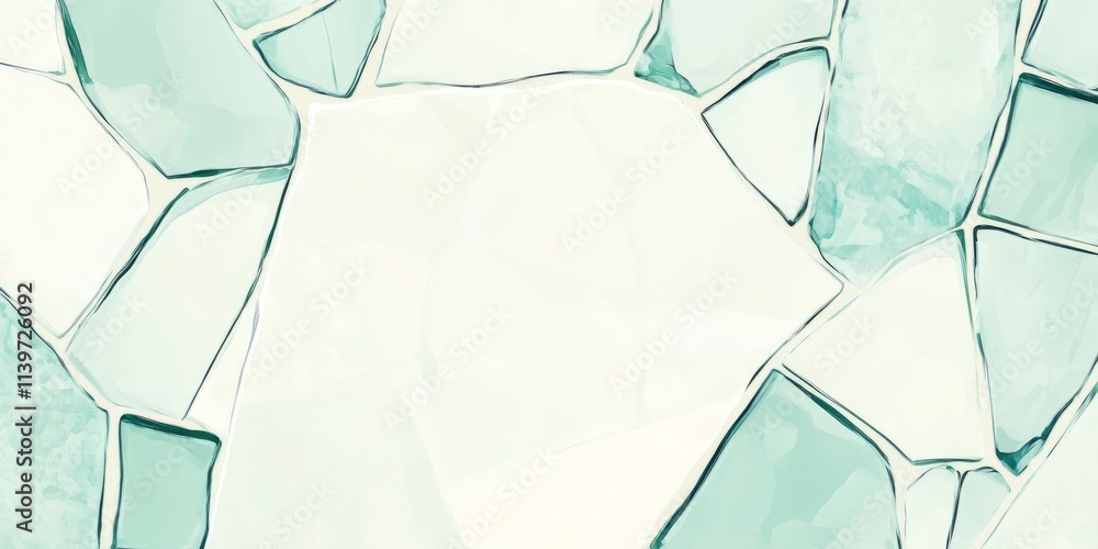 Poster mosaic glass banner featuring contrast empty space with clean shadows and decorative edges