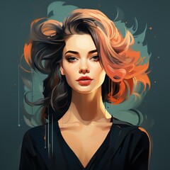 Professional Hairdresser Working in a Modern Hair Salon in Flat Style