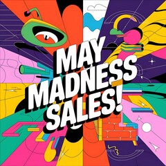 May Madness Sales Colorful Abstract Design