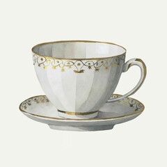 Illustration of tea cup and saucer