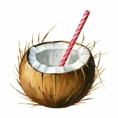 Illustration of a coconut water