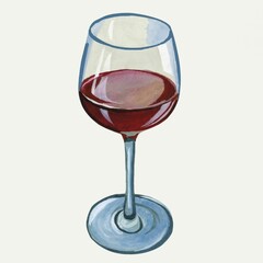 Illustration of red wine in a wineglass