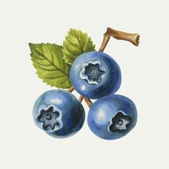 Illustration of blueberries on tree