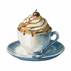 Illustration of a cup of affogato