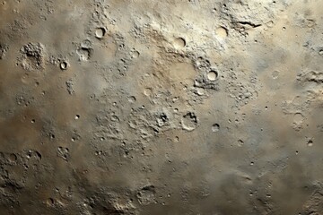 Close up view of a cratered celestial body surface.