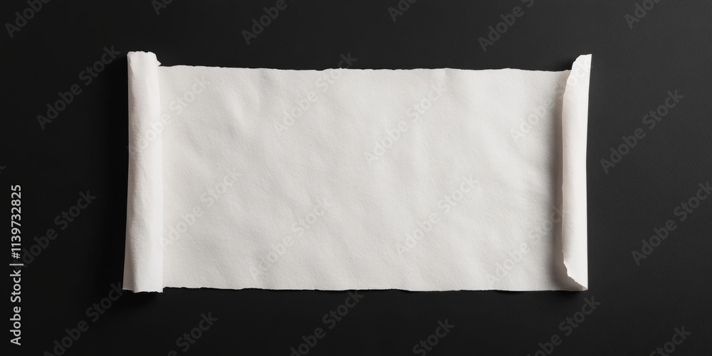 Poster Contrasting banner with empty space and parchment rolls on edges for design projects