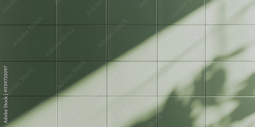 Aufkleber banner with jade tiles and contrasting empty space, ideal for minimalistic design and promotional co