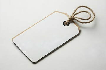 Fototapeta premium Elegant Cardboard Tag with Space for Text on Light Background for Stylish and Professional Presentation