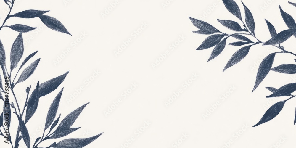 Poster elegant banner design featuring willow twigs around a contrasting empty space ideal for invitations 