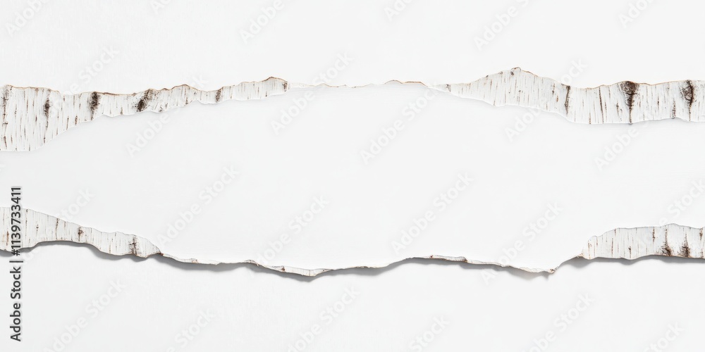 Poster Banner design featuring birch bark strips framing an empty space for customization and creativity