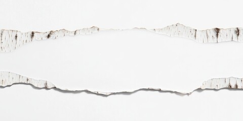 Banner design featuring birch bark strips framing an empty space for customization and creativity