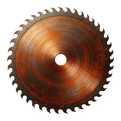 Rusty circular saw blade isolated on transparent background