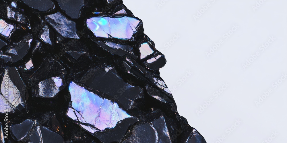 Poster Creative banner design featuring opal chips and an empty contrasting space for visual impact