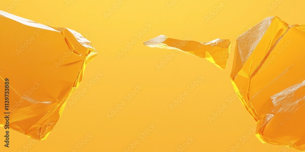 Poster Vibrant banner design showcasing amber chunks with contrasting empty space for creative use