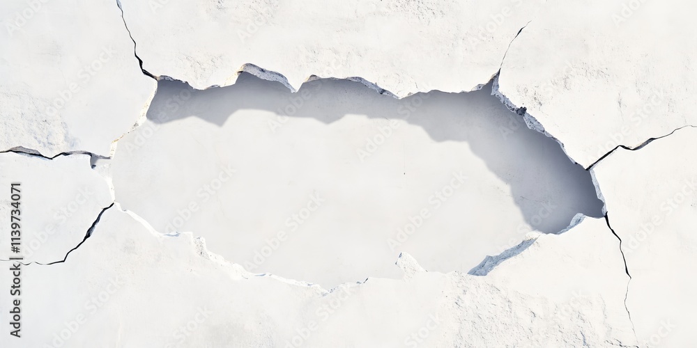 Aufkleber contrast empty space framed by cracked limestone edges creates a striking visual effect