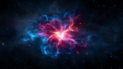 A breathtaking cosmic nebula filled with vibrant colors and swirling gases in space.