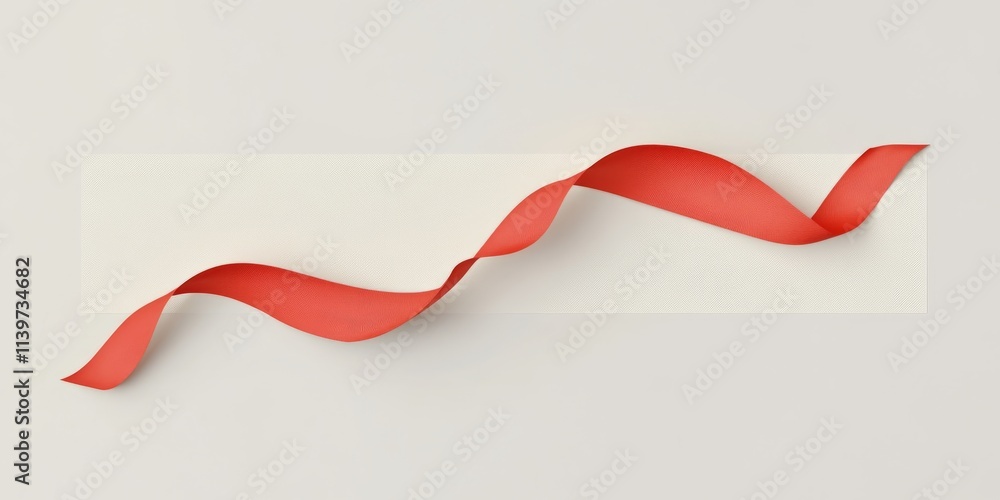 Aufkleber Elegant banner design with silk ribbons and empty space for personalized messages and announcements in a clean layout