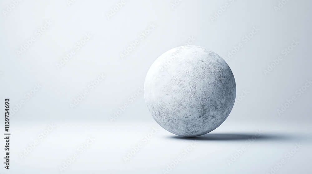 Poster Minimalistic design of a textured white sphere on a soft background.
