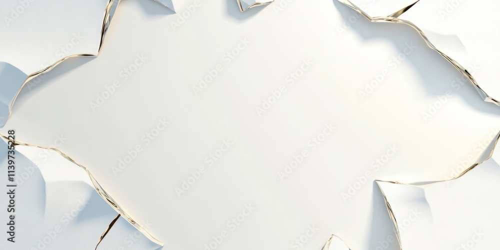 Aufkleber Frosted glass shards create a striking abstract banner with empty contrast space