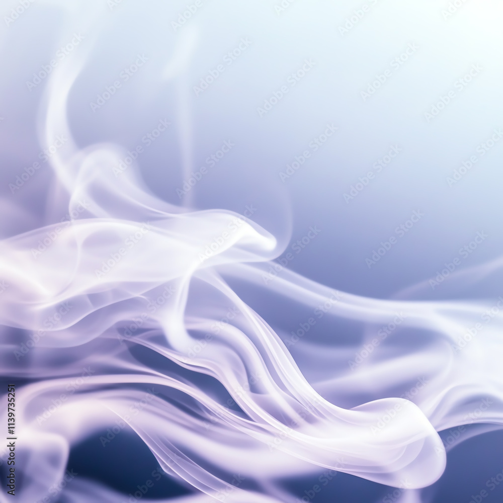Poster abstract gentle smoke swirls creating a tranquil and serene atmosphere.