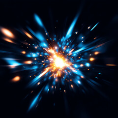 Fototapeta premium Dynamic burst of light showcasing an explosion of energy and vibrant colors.
