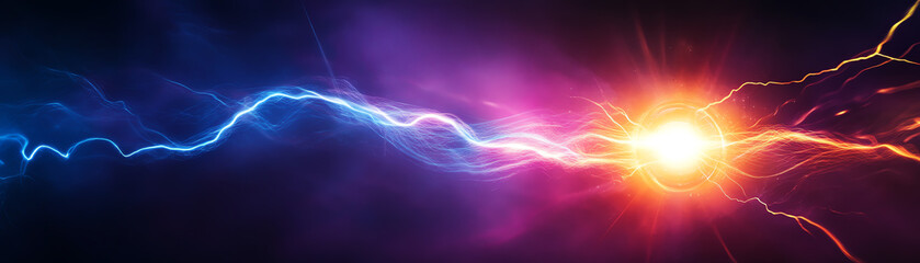 Fototapeta premium Vibrant electric currents showcase the beauty of energy in a stunning visual display.