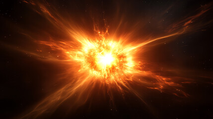 A vibrant cosmic explosion radiating energy and light in the vast universe.