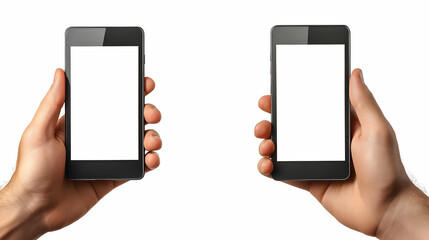 Two Hands Holding Smartphones Illustration