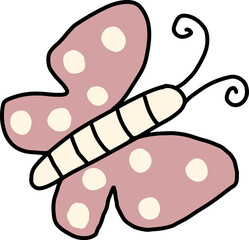 Cute colorful butterfly illustration clipart with isolated white background