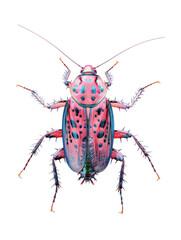 Vibrant Pink and Blue Beetle Macro Photography
