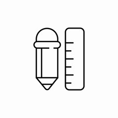 ruler pencil icon sign vector