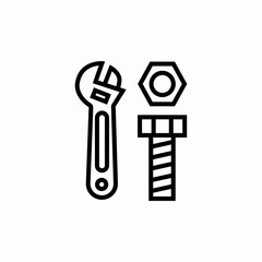 wrench nut bolt icon sign vector