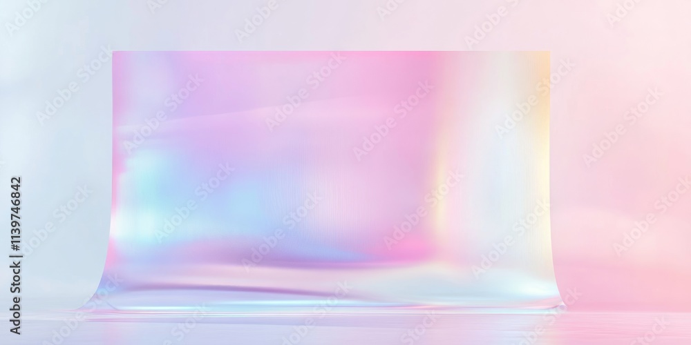 Poster banner features vibrant holographic edges with a spacious contrast zone perfect for various creative