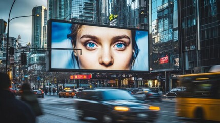 Eye-Catching Outdoor Digital Billboard in Urban Setting