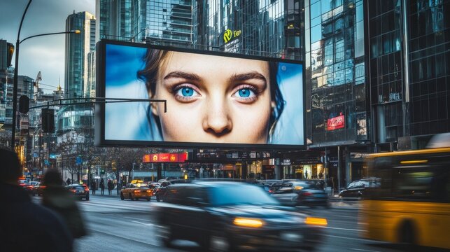 Eye-Catching Outdoor Digital Billboard in Urban Setting