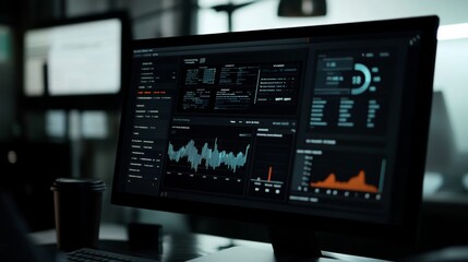 Computer Screen Displaying Online Advertising Analytics Dashboard