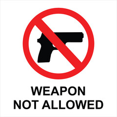 No weapon, No weapon allowed, Weapon is prohibited